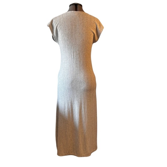 CAUTION TO THE WIND Grey & Tan Knit Maxi Dress with Buttons - Picture 7 of 9